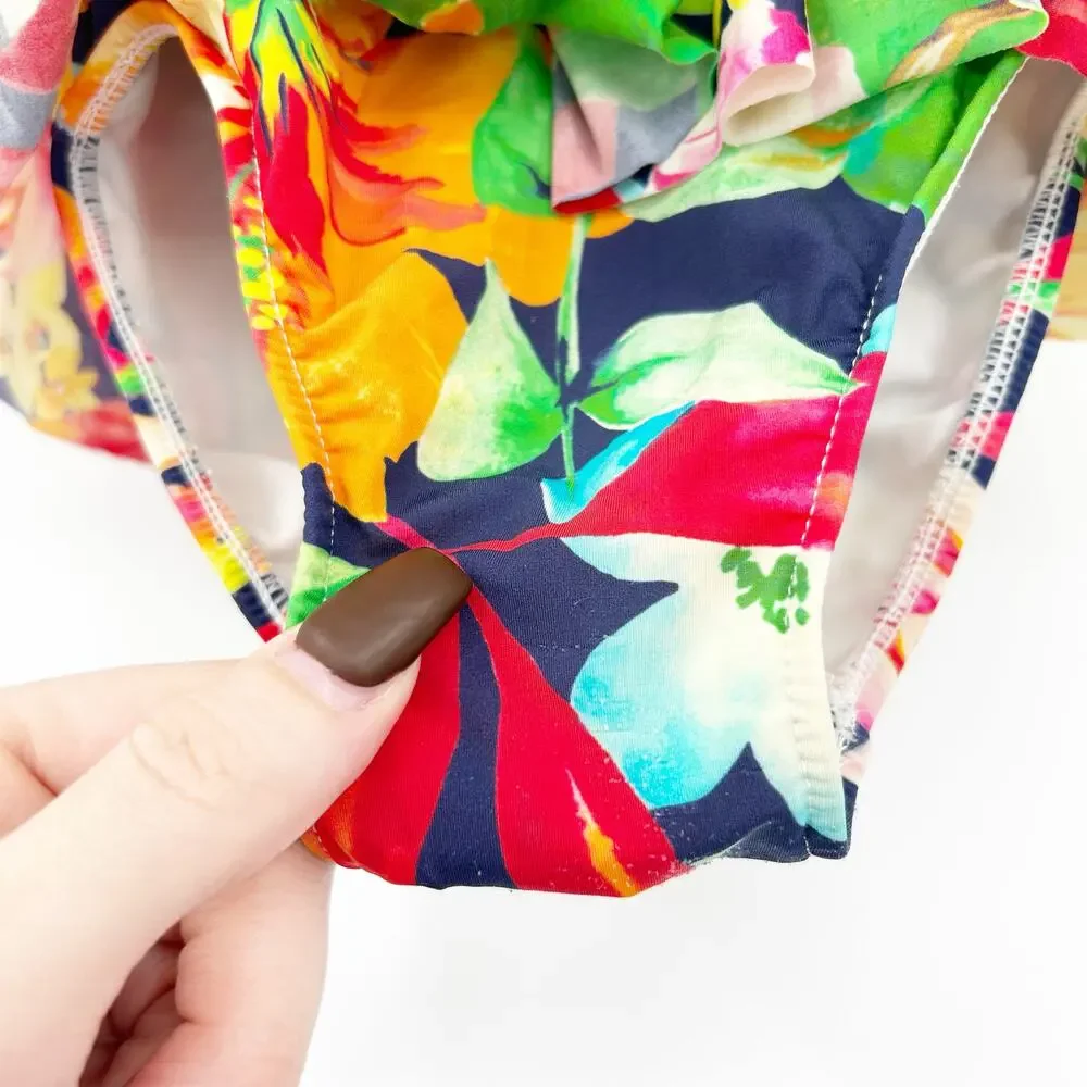 Ralph Lauren Baby‎ Girls Tiered Halter Tropical Floral One Piece Swimsuit 18M
